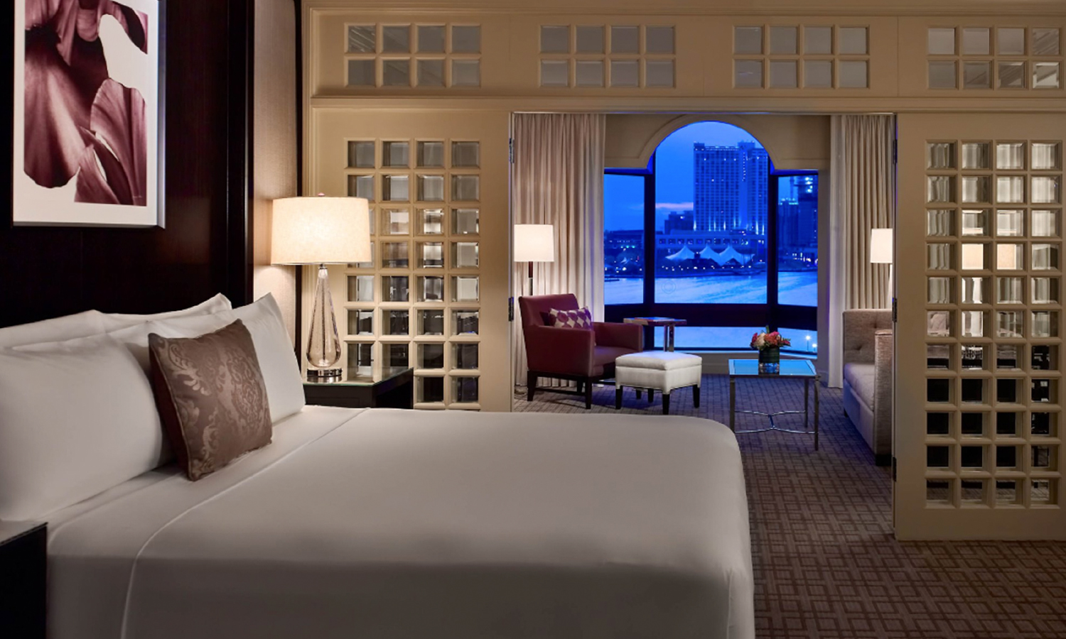 Inside of a luxury hotel room