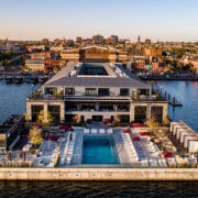 Aerial of luxury hotel