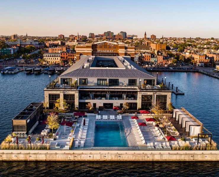 Aerial of luxury hotel