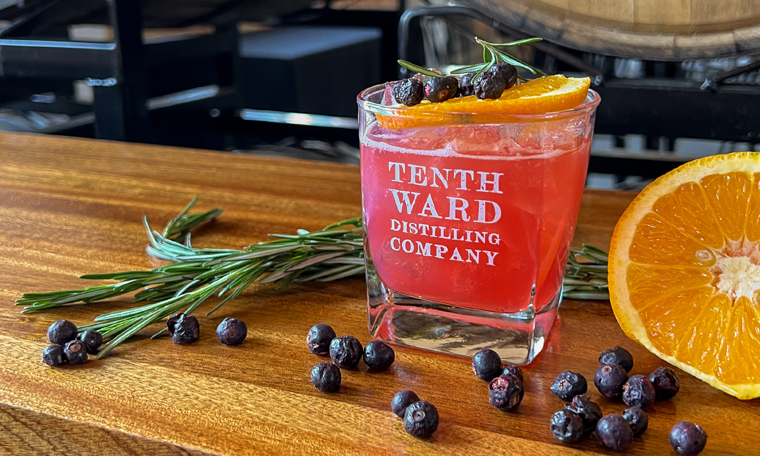 Festive cocktail on a bar