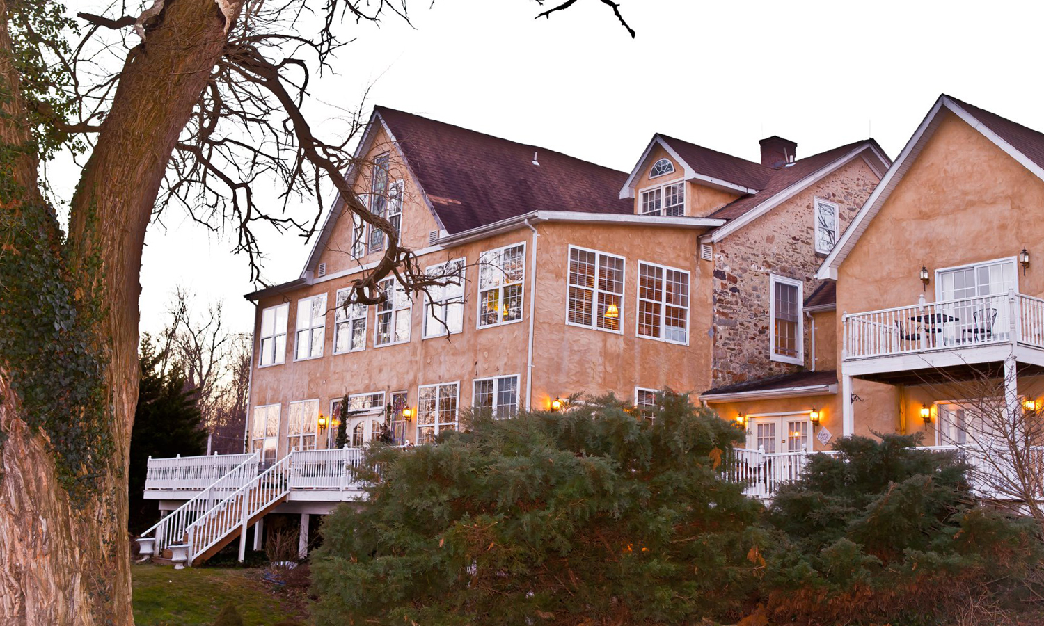 Exterior of big brick B&B building