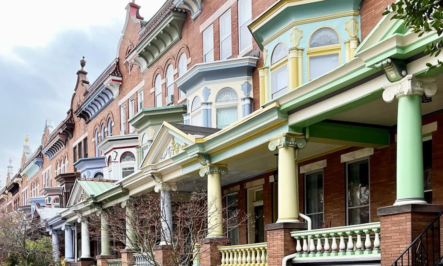 Colorful homes 24 hours in Baltimore